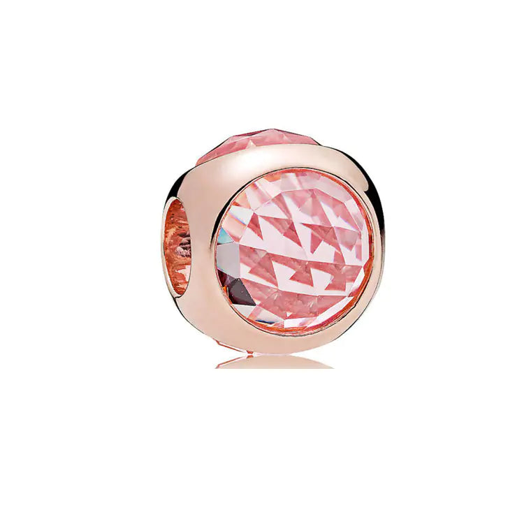 Rose Gold Charms – 925 Sterling Silver Sparkle Collection Silicone Clip DIY Beads