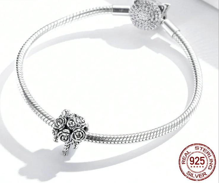 S925 Silver Beads for DIY Romantic Wedding Bracelets