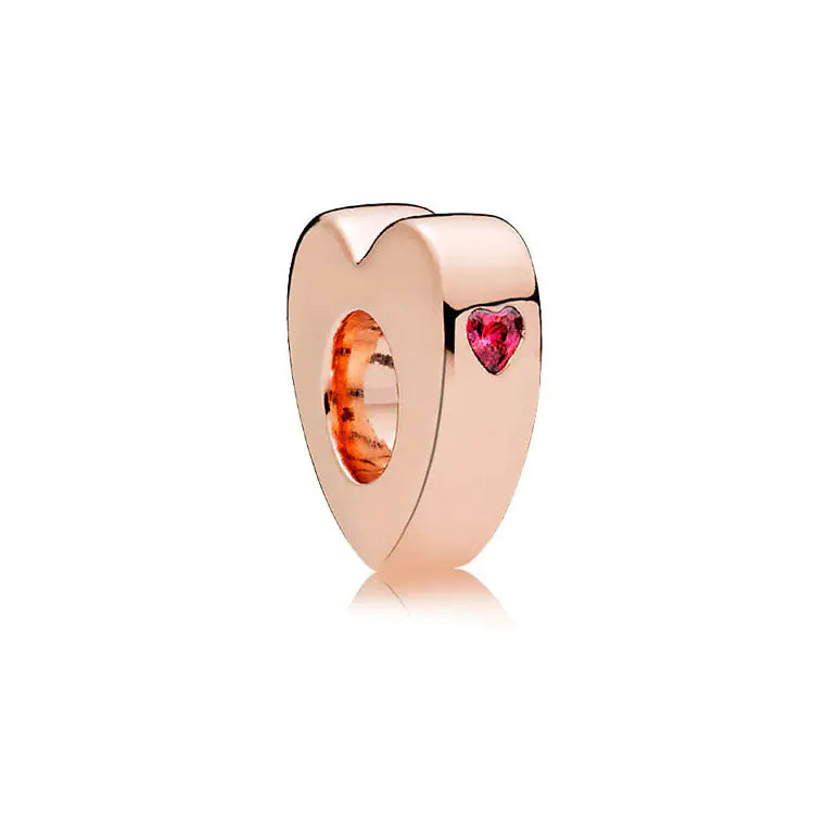 Rose Gold Charms – 925 Sterling Silver Sparkle Collection Silicone Clip DIY Beads