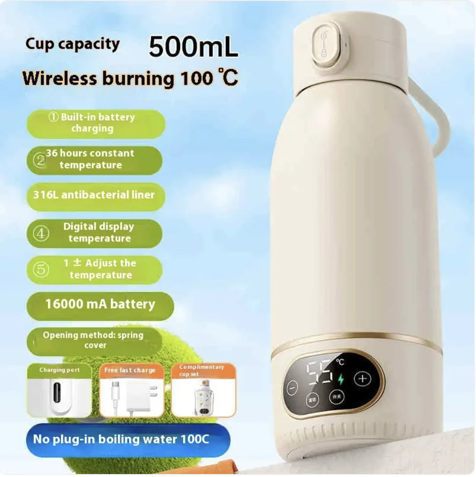 Wireless Portable Electric Kettle – M2 Wellness/Rechargeable Mini Travel Kettle/USB Smart Kettle – 500ml