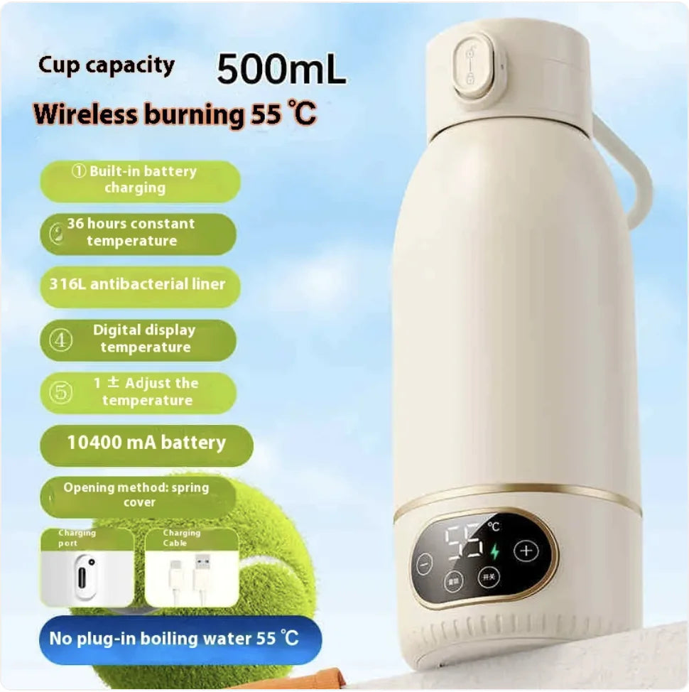 Wireless Portable Electric Kettle – M2 Wellness/Rechargeable Mini Travel Kettle/USB Smart Kettle – 500ml