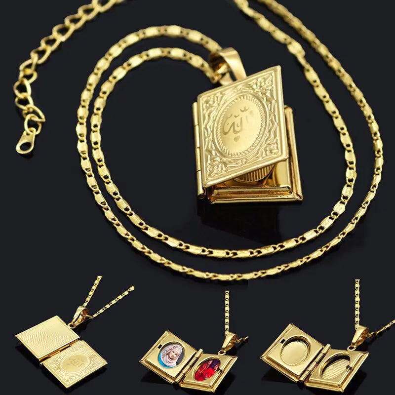 Muslim Necklace with Allah Totem in Pure Copper Frame