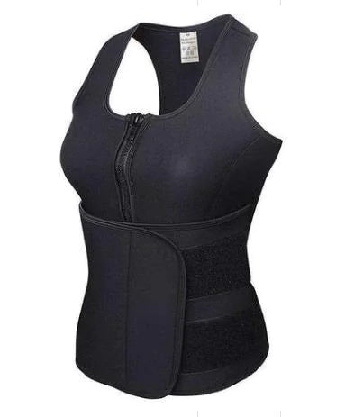 Colorful Zippered Sports Bodysuit and Waist Trainer