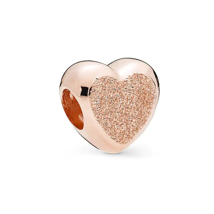 Rose Gold Charms – 925 Sterling Silver Sparkle Collection Silicone Clip DIY Beads