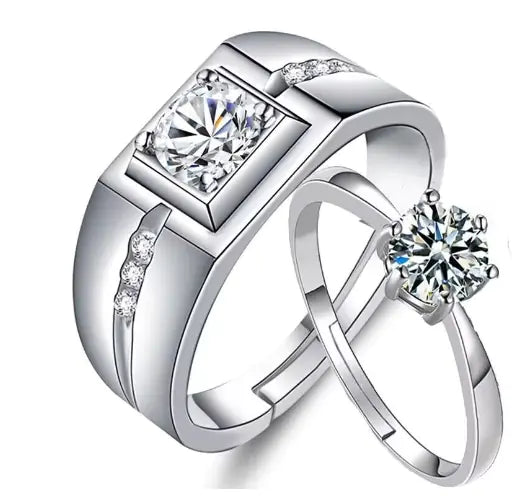 One Carat Six-Claw Diamond Ring with Zircon Accents