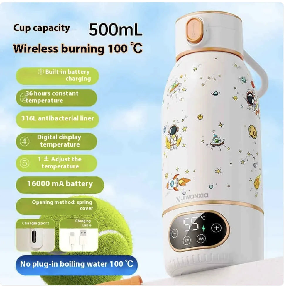 Wireless Portable Electric Kettle – M2 Wellness/Rechargeable Mini Travel Kettle/USB Smart Kettle – 500ml