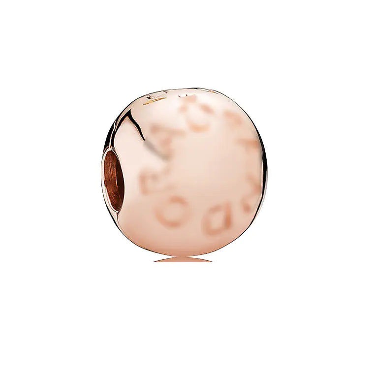Rose Gold Charms – 925 Sterling Silver Sparkle Collection Silicone Clip DIY Beads