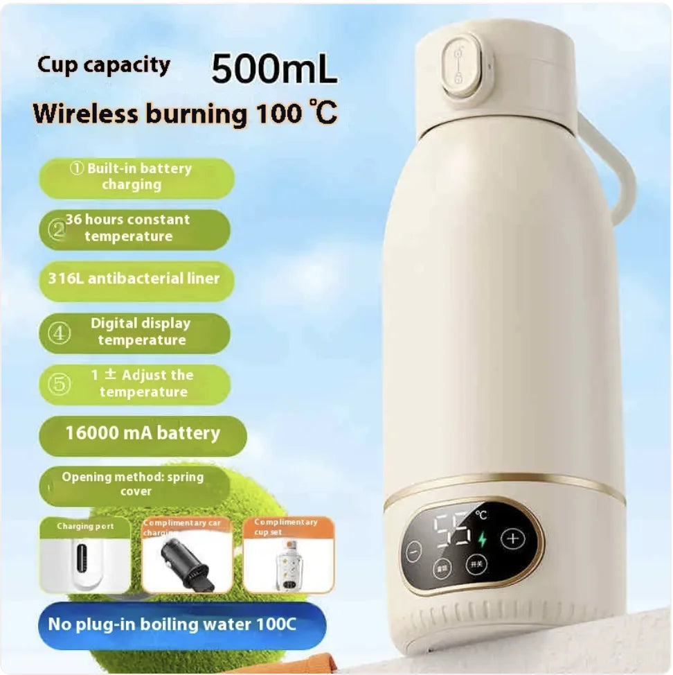 Wireless Portable Electric Kettle – M2 Wellness/Rechargeable Mini Travel Kettle/USB Smart Kettle – 500ml